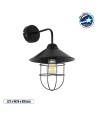 GLOBOSTAR® CAGE 203-0096 Vintage Φωτιστικό Τοίχου - Απλίκα με Ντουί 1 x E27 AC 220-240V IP20 - Μαύρο - M22 x Π28 x Υ35cm